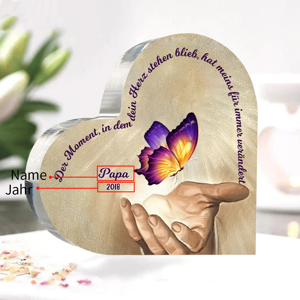 Personalisierte 1 Name & Jahr Lila Schmetterling Acryl-Deko-Trauer Schreibtischdekoration