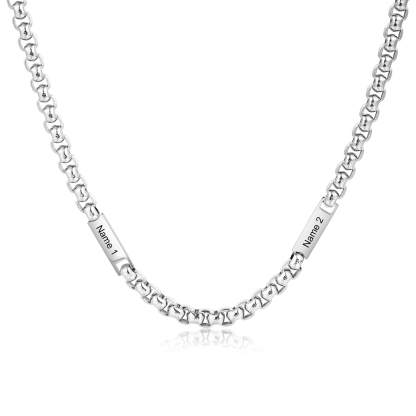 Dies ist eine silberfarbene Kette 