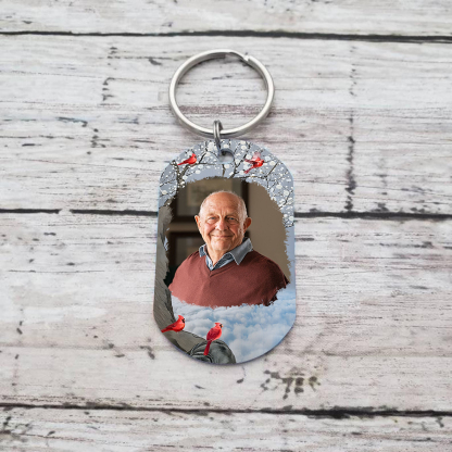 Personalisierbares Foto Trauer Schlüsselanhänger-Ich werde dich in meinem Herzen targen, bis wir uns widersehen-Andenken Schlüsselanhänger