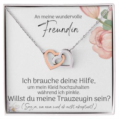 S925 Silber Herz Halskette-Willst du meine Trauzeugin sein?-Geschenk für Trauzeugin Hochzeit Geschenk