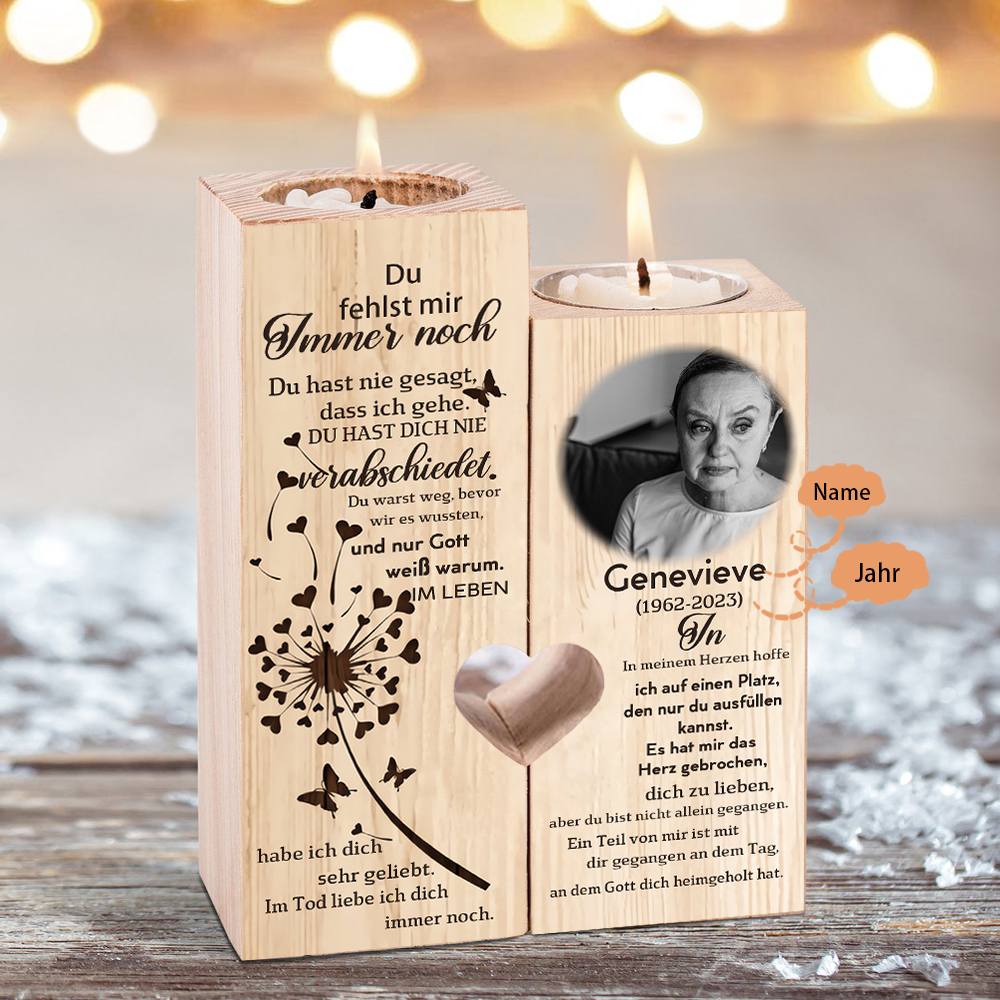 Personalisiertes Foto & Name & Jahr-Du fehlst mir immer noch-Trauer Kerzenhalter