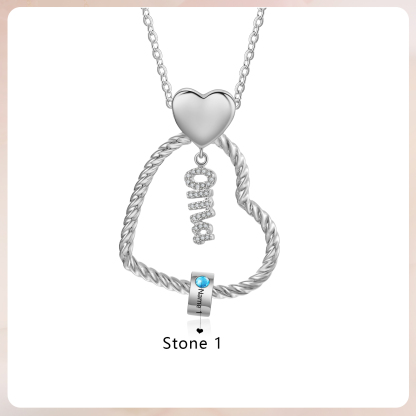 Personalisierte 1 Name Herz Halskette mit 1 Geburtsstein - Du machst meine Well bunter. Oma Schön, dass es Dich gibt - Geschenk mit Nachrichtenkarte