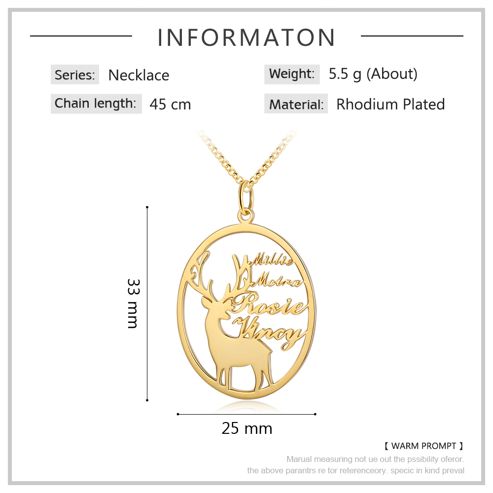 Elch Halskette mit 4 Namensgravuren