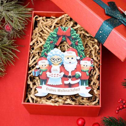 Holz Weihnachtsornament-Personalisierte Text 3 Namen von Großeltern mit Kindern Ornament