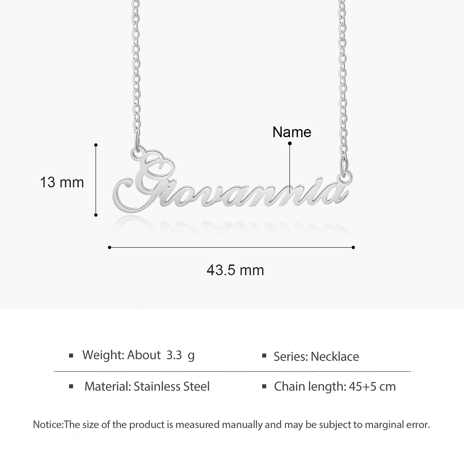 925 Sterling Silber Personalisierte 1 Namen Gravur Halskette-An Mein Patenkind-Geschenk mit Nachrichtenkarte
