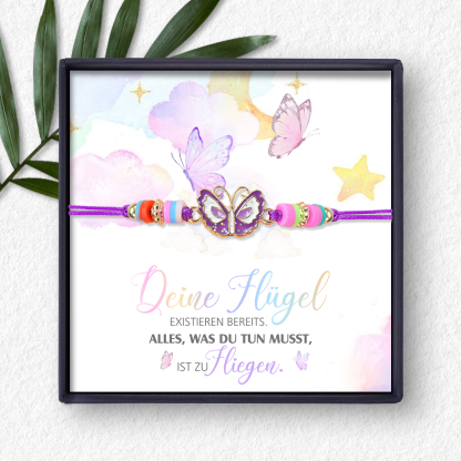 Schmetterling Armband-Deine Flügel existieren bereits. Alles, was du tun musst, ist zu fliegen-Schulanfang Geschenk mit Nachrichtenkarte
