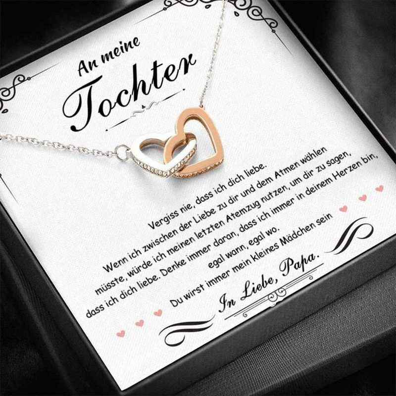 S925 Sterling Silber Halskette - An Meine Tochter von Papa - Geschenk mit Nachrichtenkarte