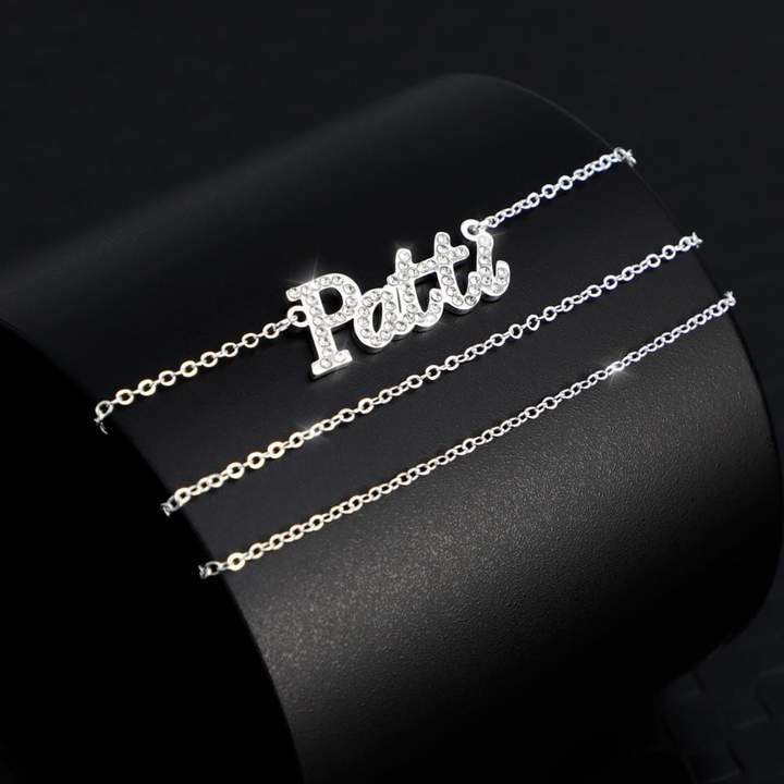 Muttertagsgeschenk personalisierte glänzende Diamant-Namenshalskette