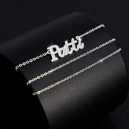Muttertagsgeschenk personalisierte glänzende Diamant-Namenshalskette