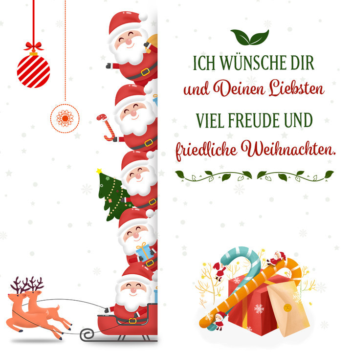 Geschenkkarte Set & Nachrichtenkarte-Ich wünsche Dir und Deinen Liebsten viel Freude und friedliche Weihnachten.