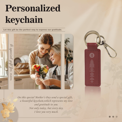 Personalisierter Spotify Code PU Leder Schlüsselanhänger