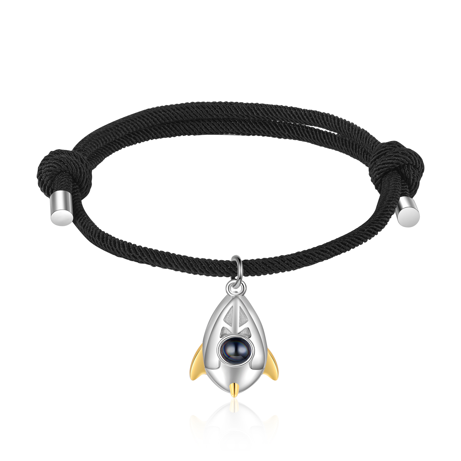 Personalisierte Foto Raumfahrer Rakete Projektion Armbänder Set für Paare