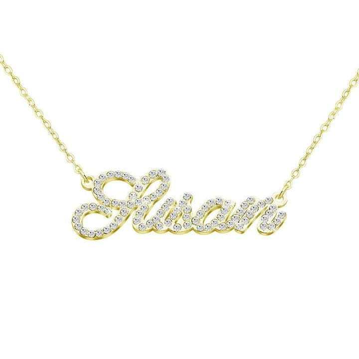 Muttertagsgeschenk personalisierte glänzende Diamant-Namenshalskette