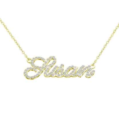 Muttertagsgeschenk personalisierte glänzende Diamant-Namenshalskette