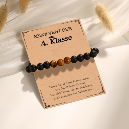 Naturstein Handseil Armband-Absolvent der 4. Klasse-Abschluss Geschenk mit Nachrichtenkarte