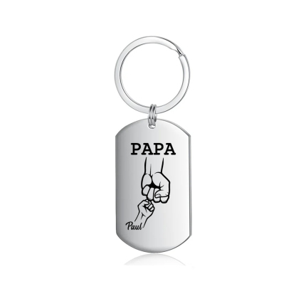 Personalisierbarer 1 Name Papa/Opa Faust Schlüsselanhänger-Lieber Papa/Opa du hast ja bereits uns\mich-Geschenk für Vater Vatertag