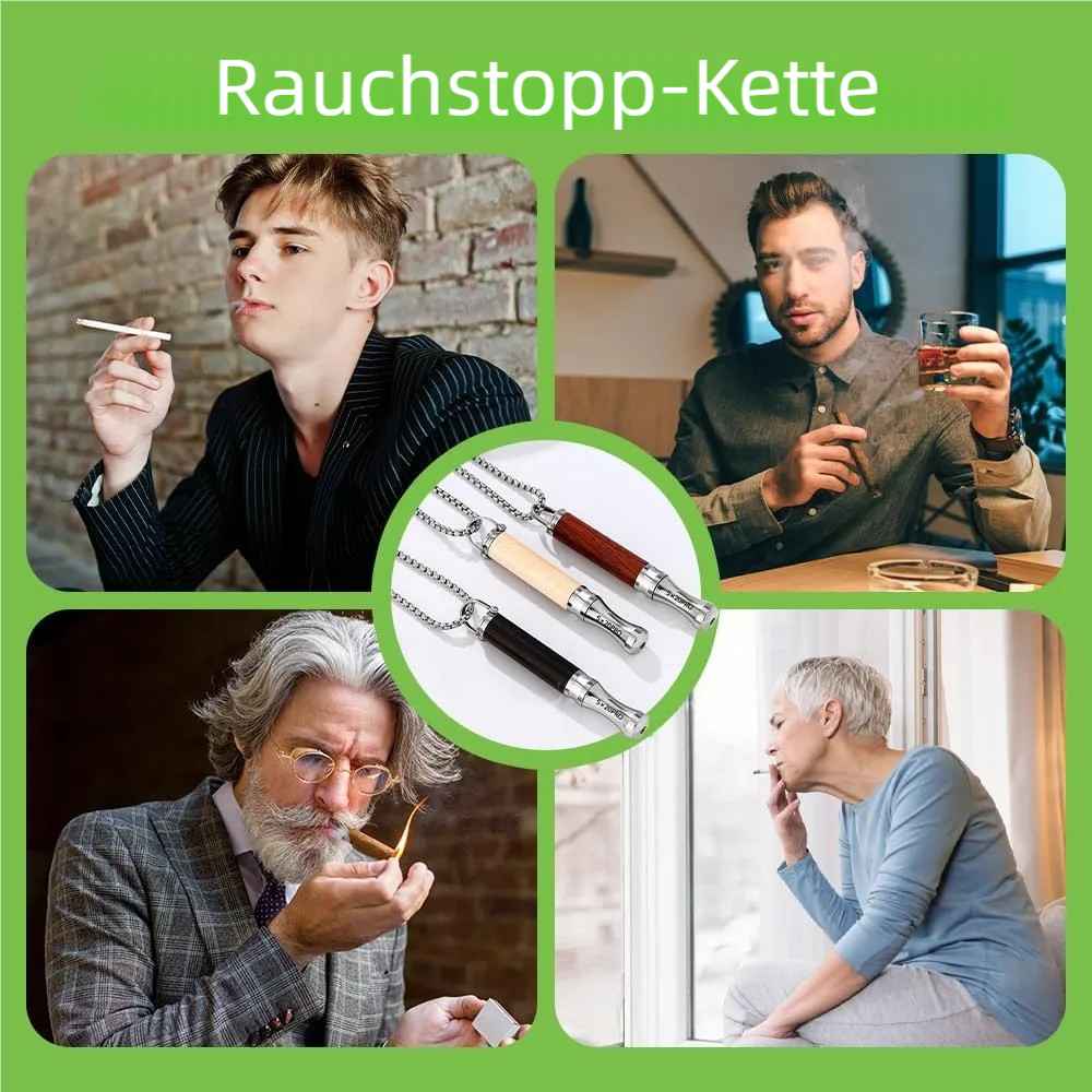 Halskette mit Atemanhänger aus Holz zur Angstlinderung und zum Rauchstopp