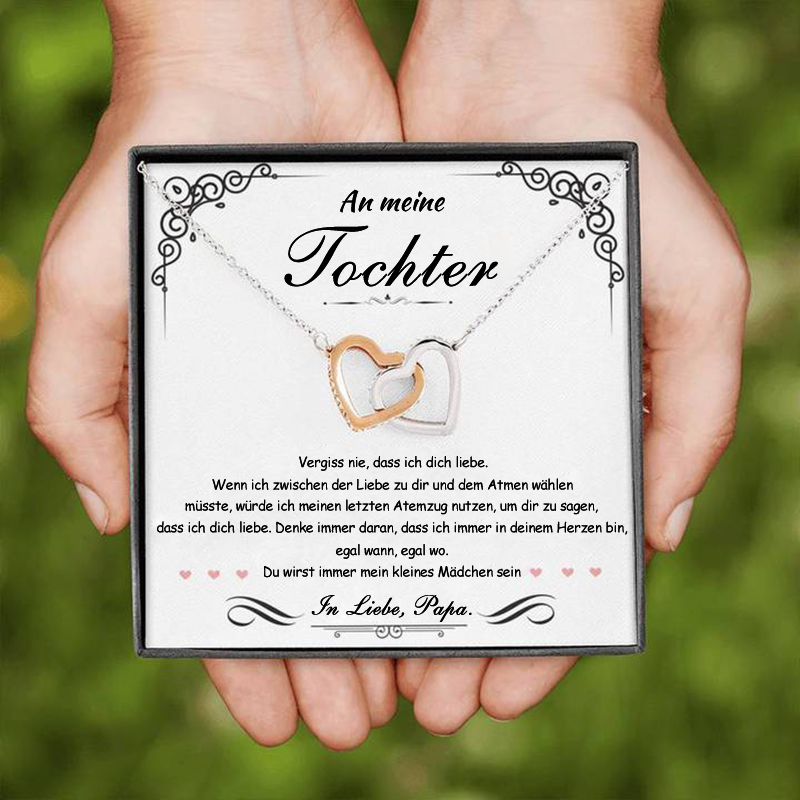 S925 Sterling Silber Halskette - An Meine Tochter von Papa - Geschenk mit Nachrichtenkarte