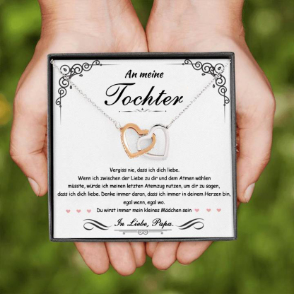 S925 Sterling Silber Halskette - An Meine Tochter von Papa - Geschenk mit Nachrichtenkarte