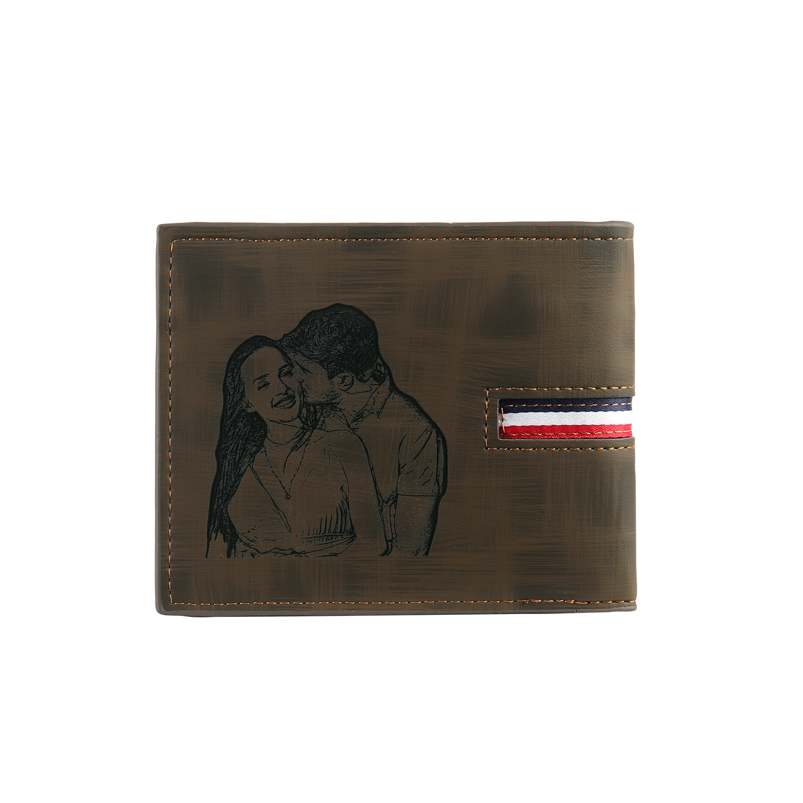 Personalisierte Foto & Name & 1 Buchstabe PU Leder Geldbörse