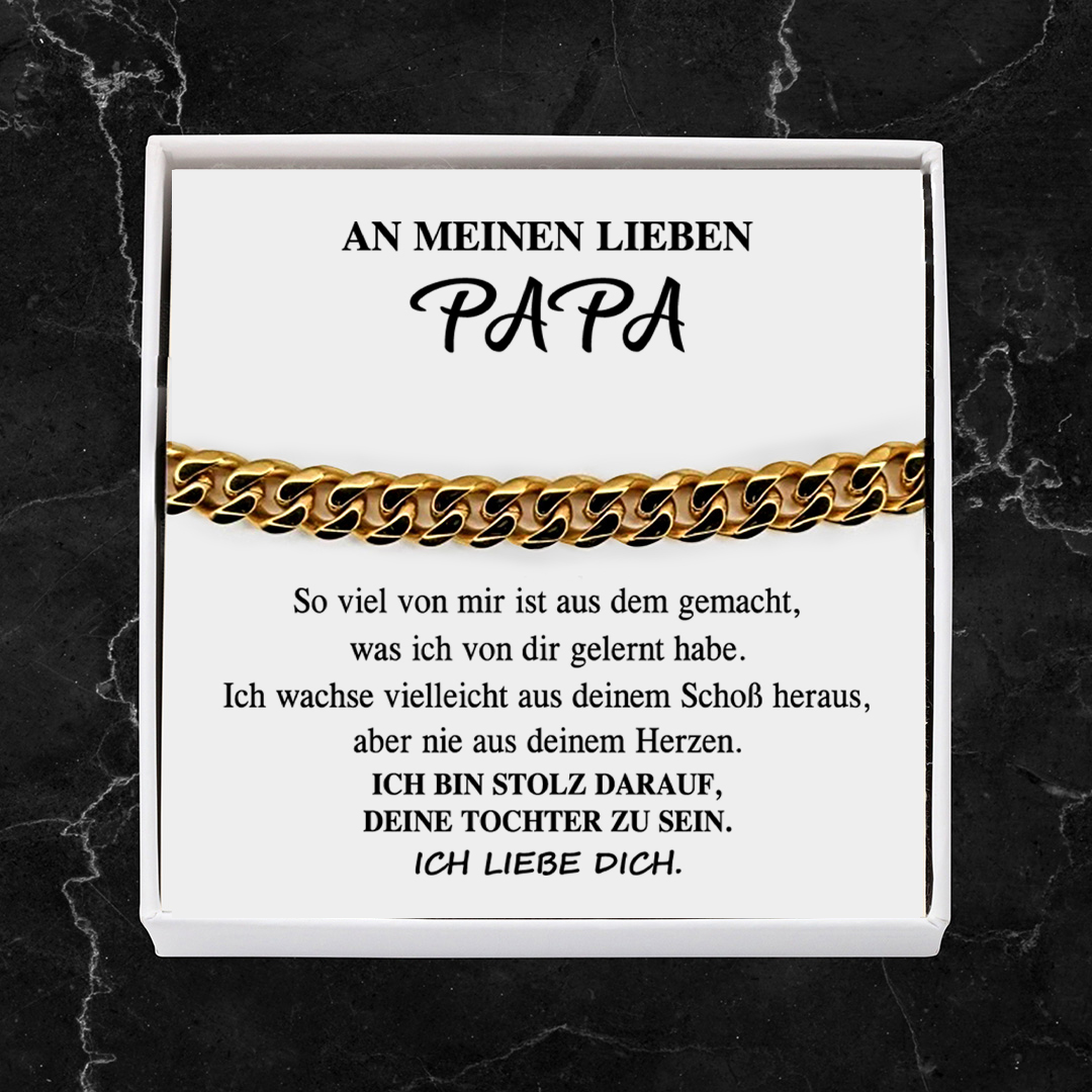 Herren Kubanisches Armband- An Meinen Lieben Papa-Geschenk mit Nachrichtenkarte