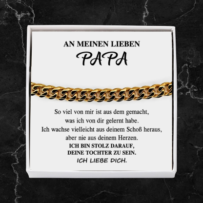 Herren Kubanisches Armband- An Meinen Lieben Papa-Geschenk mit Nachrichtenkarte
