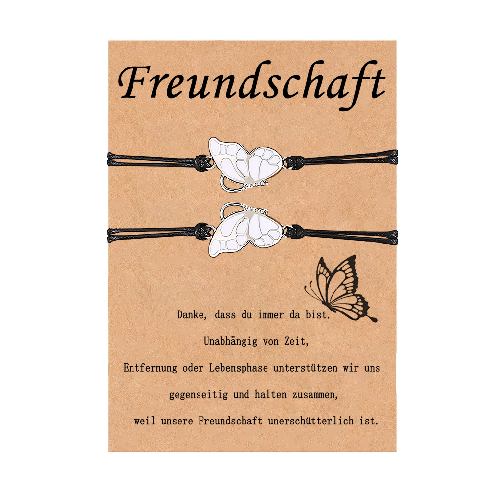 Schmetterling Armbänder Set für beste Freundin-Wir haltern zusammen-Freundschaft Geschenk mit Nachrichtenkarte