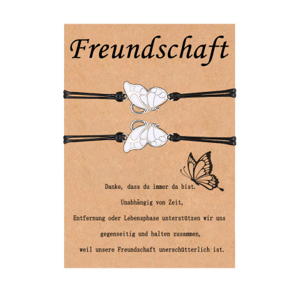 Schmetterling Armbänder Set für beste Freundin-Wir haltern zusammen-Freundschaft Geschenk mit Nachrichtenkarte