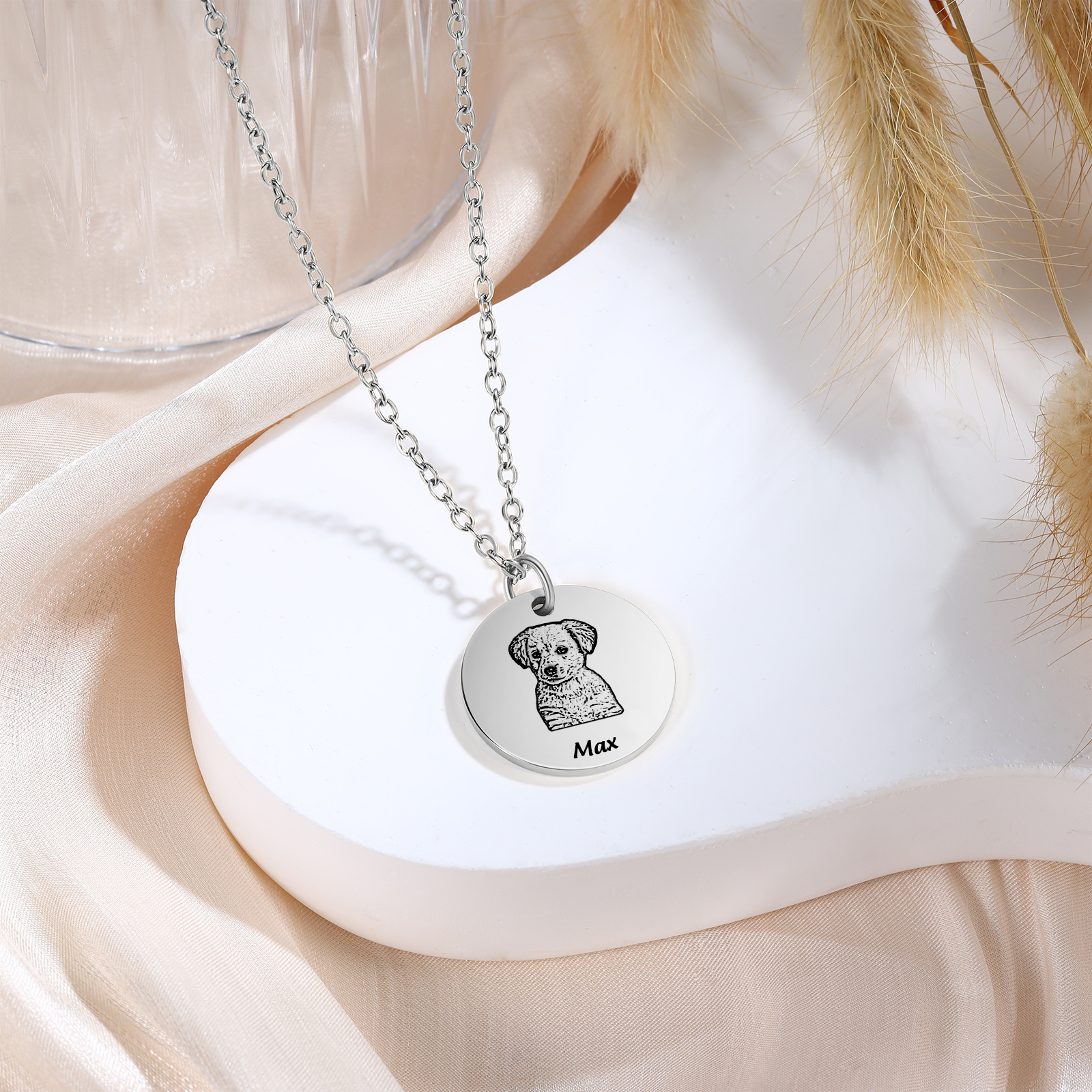 Personalisiertes Foto & Name Haustier Halsektte Haustier Andenken Geschenk