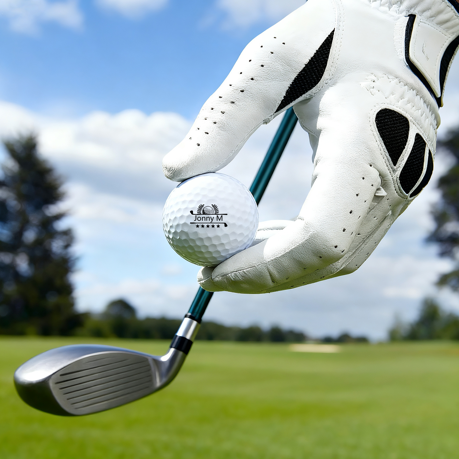 Personalisierter Golfball-Stempel aus Walnussholz Individueller Logostempel