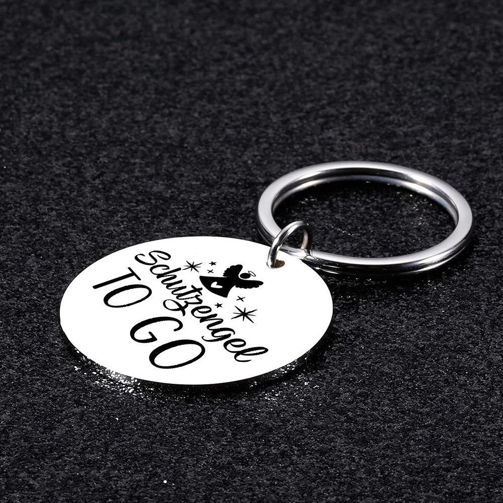 Personalisierte Schutzengel Foto-Kindertag Schlüsselanhänger Edelstahl rund für Kind