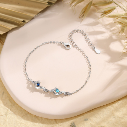 Personalisierbares Familienarmband mit 2–5 Geburtssteinen und Namen