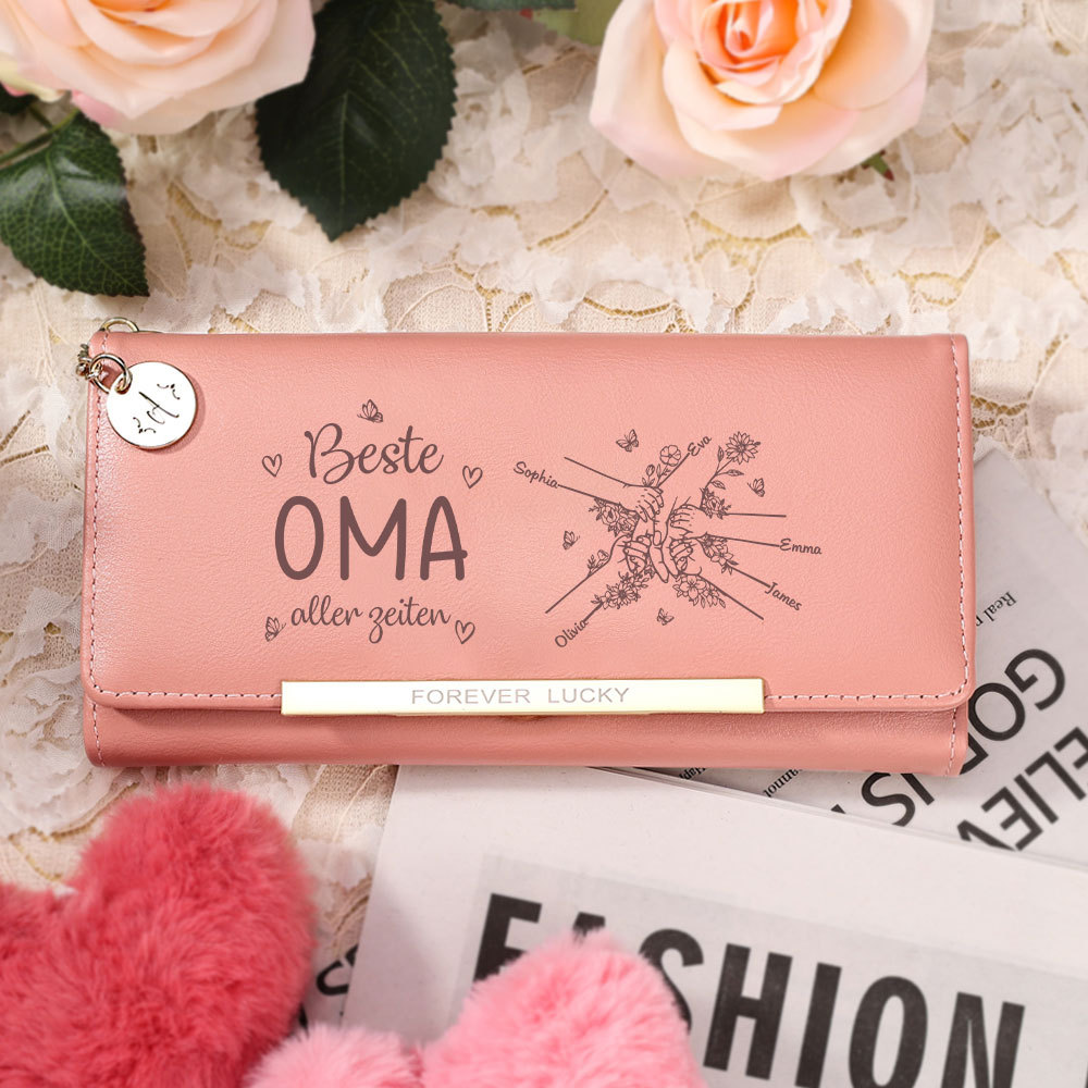 Personalisierte Geldbörse "Beste Oma aller Zeiten" – mit Namensgravur