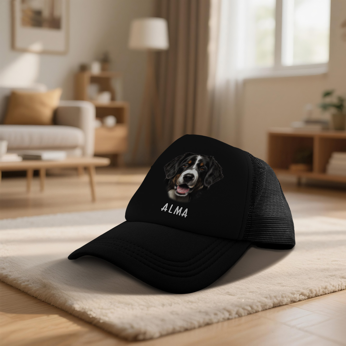 Personalisierte Mesh-Trucker-Cap mit Foto & Namen – Individuelles Geschenk für Hundebesitzer, Tierliebhaber, Freunde & Familie zum Geburtstag, Weihnachten, Muttertag oder Vatertag | Kettenmachen