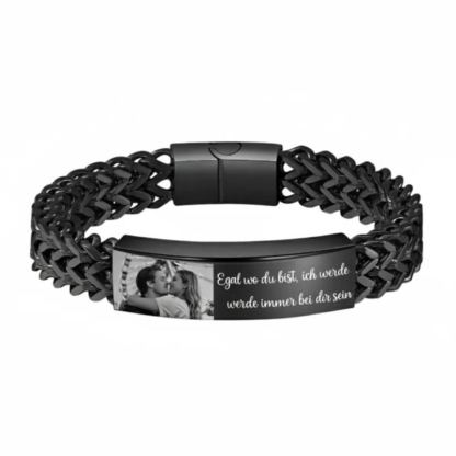 Personalisiertes Herrenarmband im Königsketten-Stil mit Foto und Wunschtext