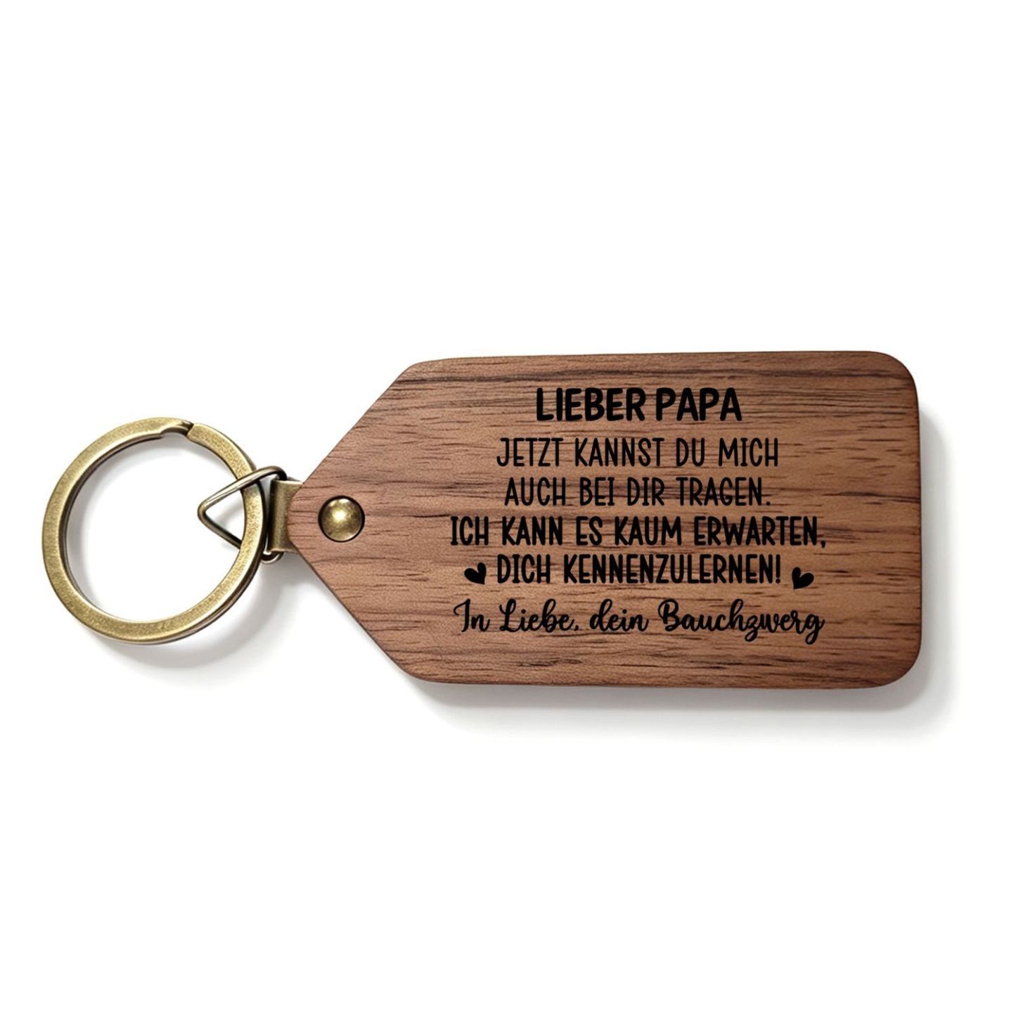 Personalisierter Foto-Schlüsselanhänger aus Holz mit Ultraschallbild Geschenk zur Schwangerschaftsverkündung für den werdenden Papa