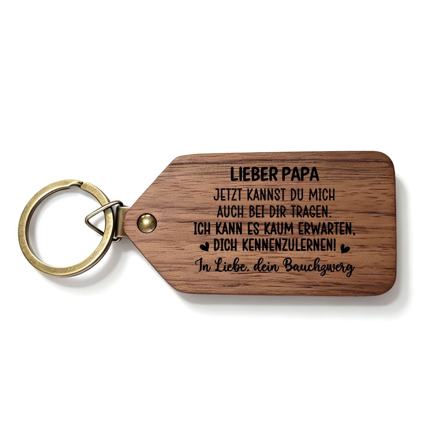 Personalisierter Foto-Schlüsselanhänger aus Holz mit Ultraschallbild Geschenk zur Schwangerschaftsverkündung für den werdenden Papa