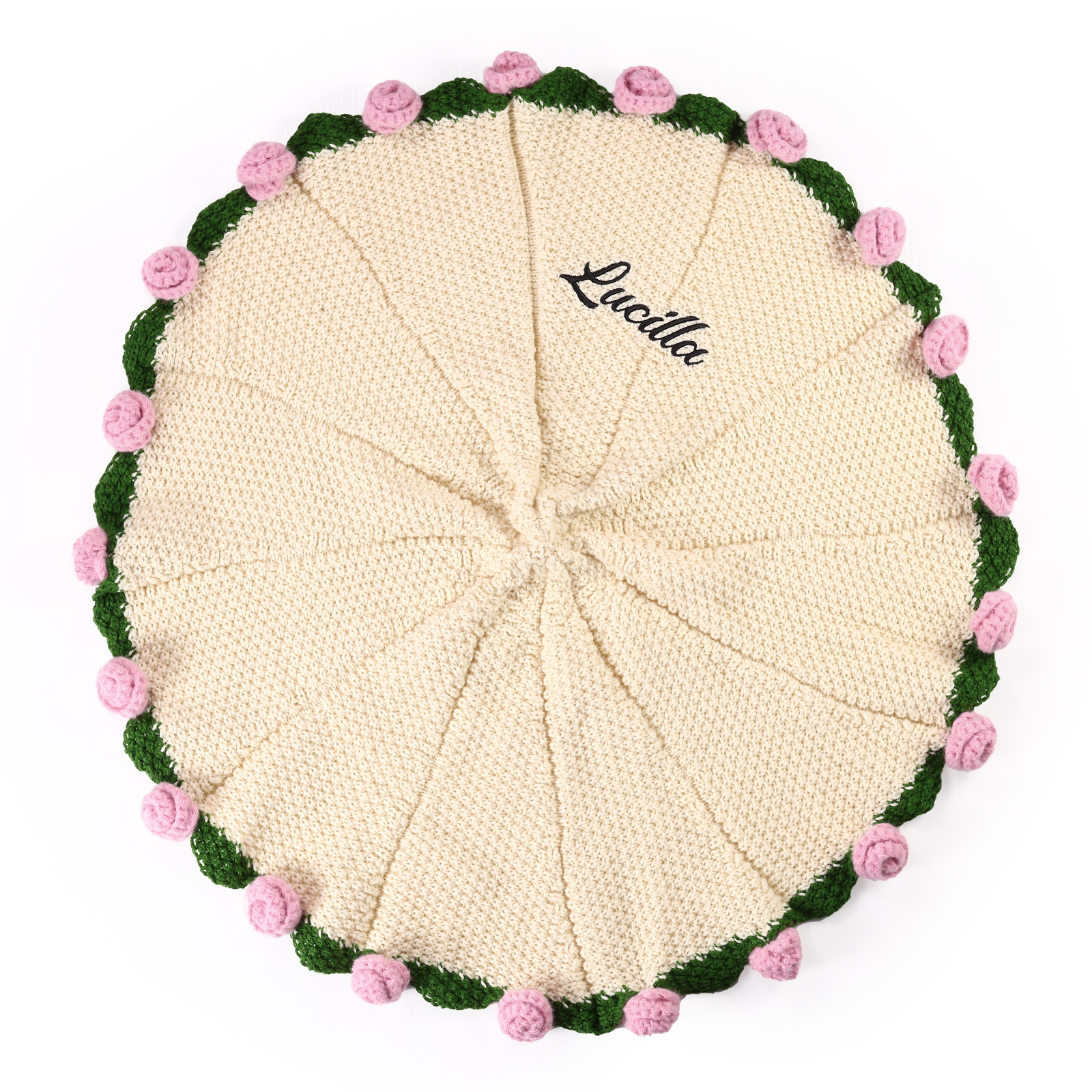 Handgemachter Häkelblumenstrauß personalisierbare Name Decke- Geschenk für Mama/Oma/Tochter