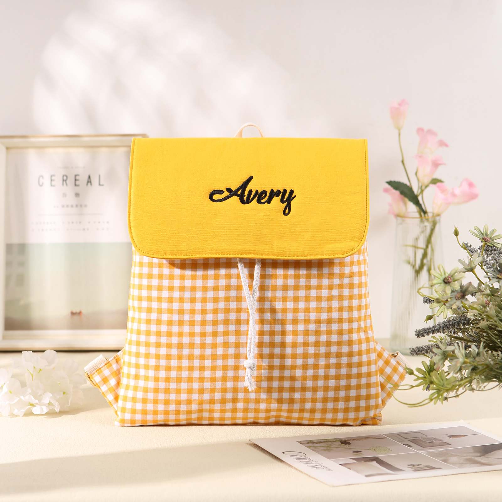 Personalisierter Rucksack mit individuellem Namensstickerei, buntes Geschenk für Kinder, Schulanfang