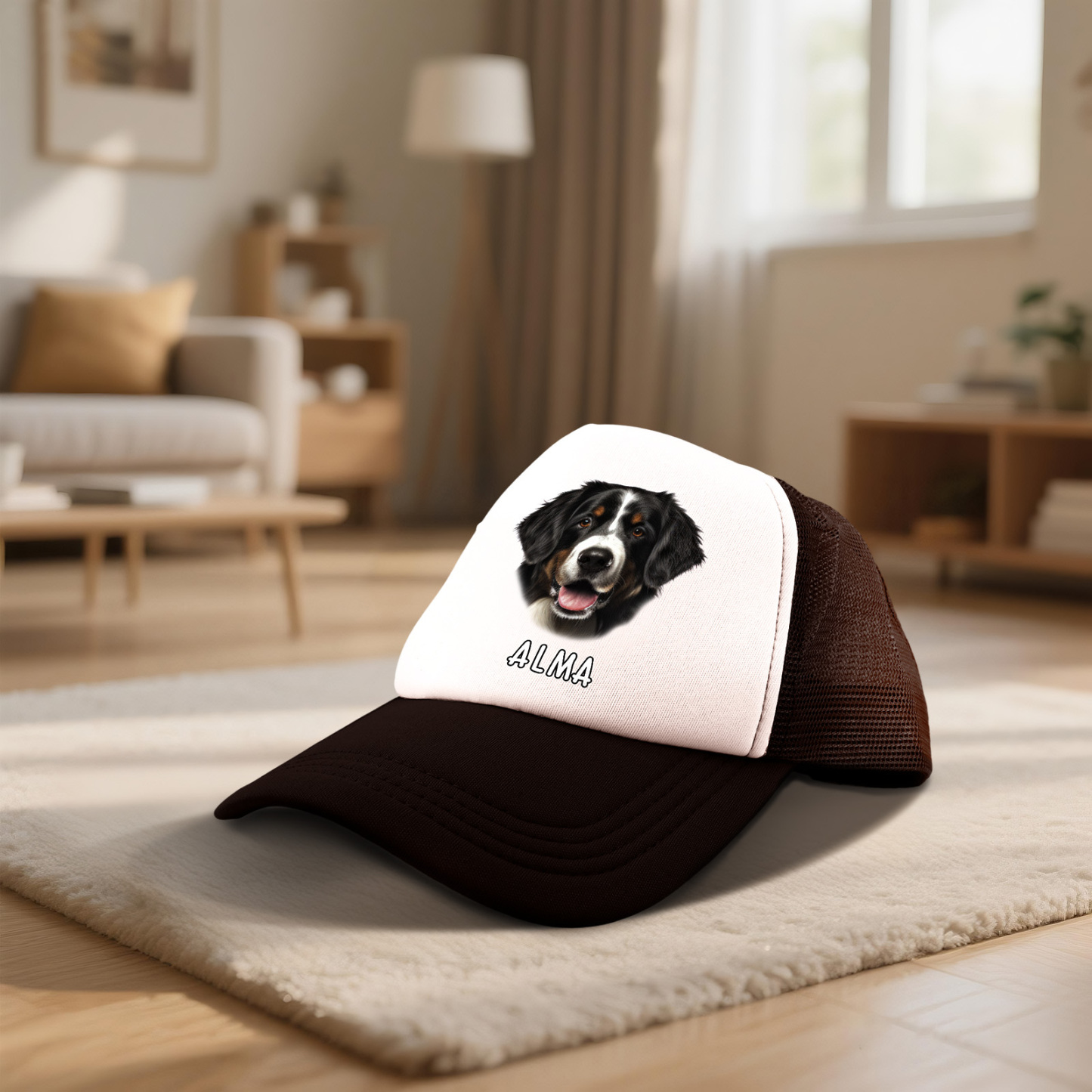 Personalisierte Mesh-Trucker-Cap mit Foto & Namen – Geschenk für Hundebesitzer und Tierliebhaber