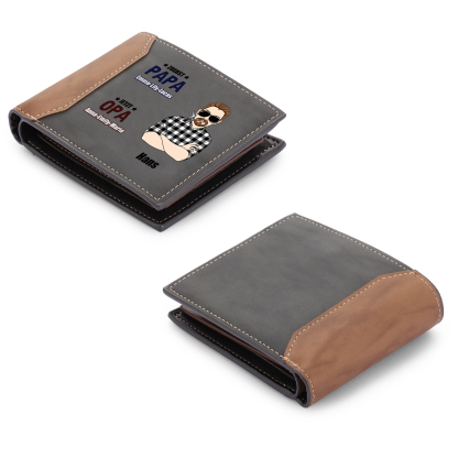 Personalisierte Bifold-Geldbörse aus PU-Leder für Papa und Opa