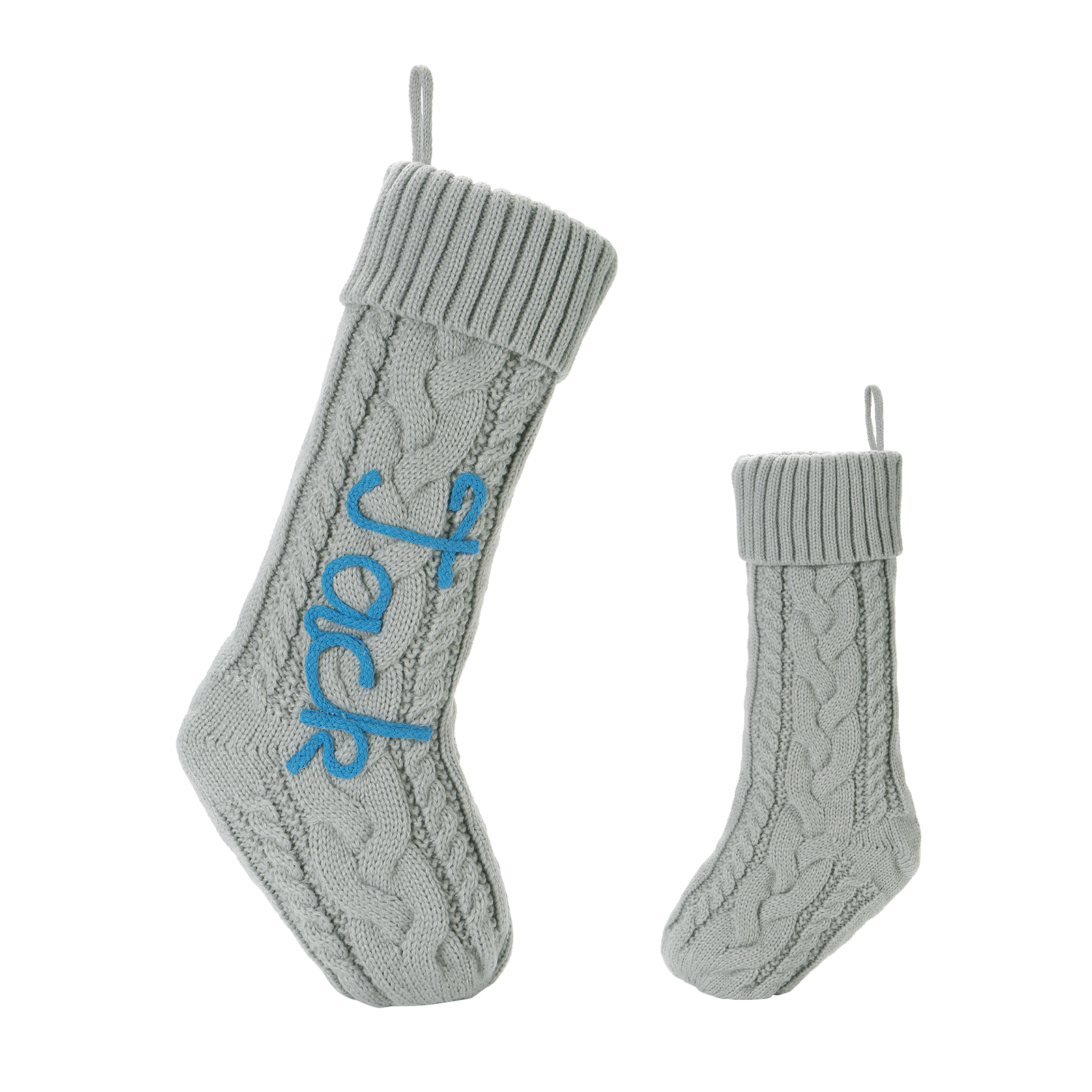 Personalisierter gestrickter Weihnachtsstrumpf mit Namen – Nikolausstiefel für Kinder & Familie