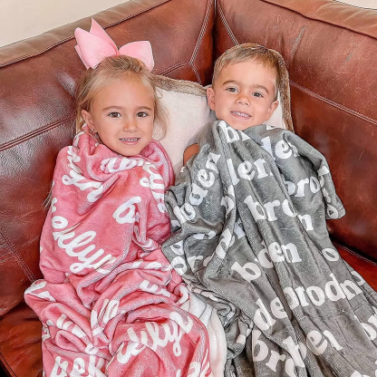 Personalisierter 1 Name Flanell Decke – Kuschelige Decke in Wunschfarbe