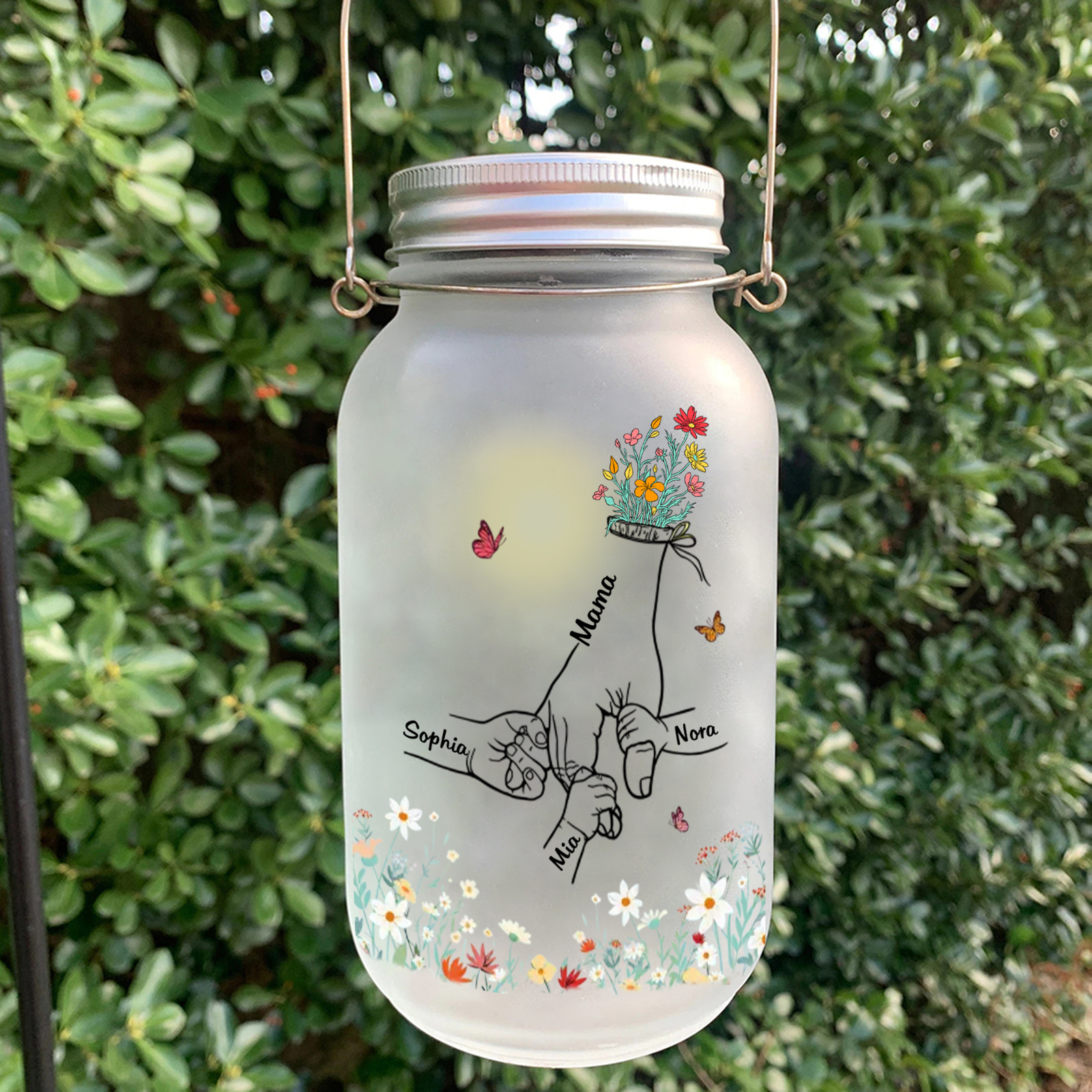 Personalisierte LED-Leuchtflaschen für Mama, Oma und Lehrerin – das perfekte Weihnachtsgeschenk als Dankeschön.