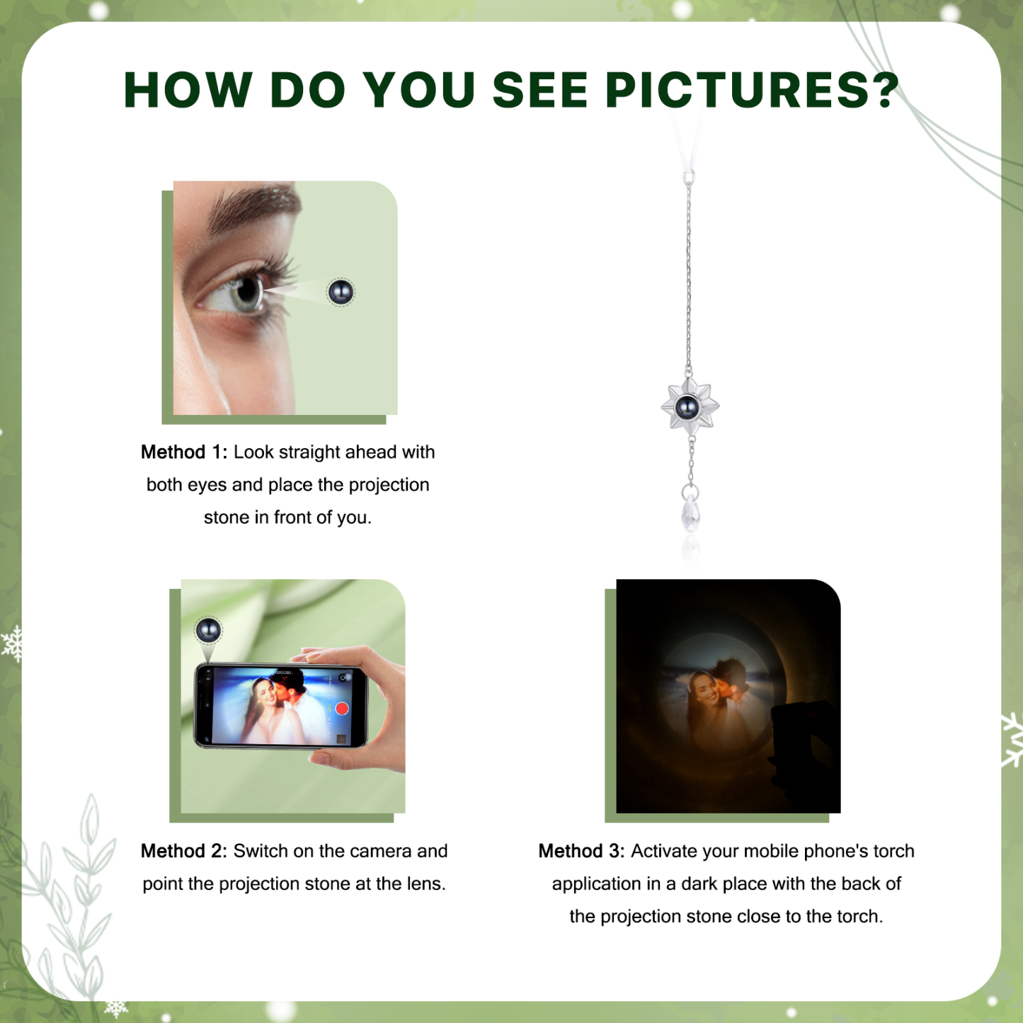 Personalisierter achtzackiger Sternanhänger mit Fotoprojektion zu Weihnachten, Christbaumanhänger, Weihnachtsanhänger, Ornament