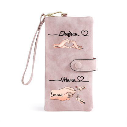Personalisierte Damen-Geldbörse mit Kinder-Namen