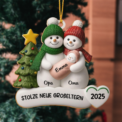 Personalised Family Snowman Ornament 2025