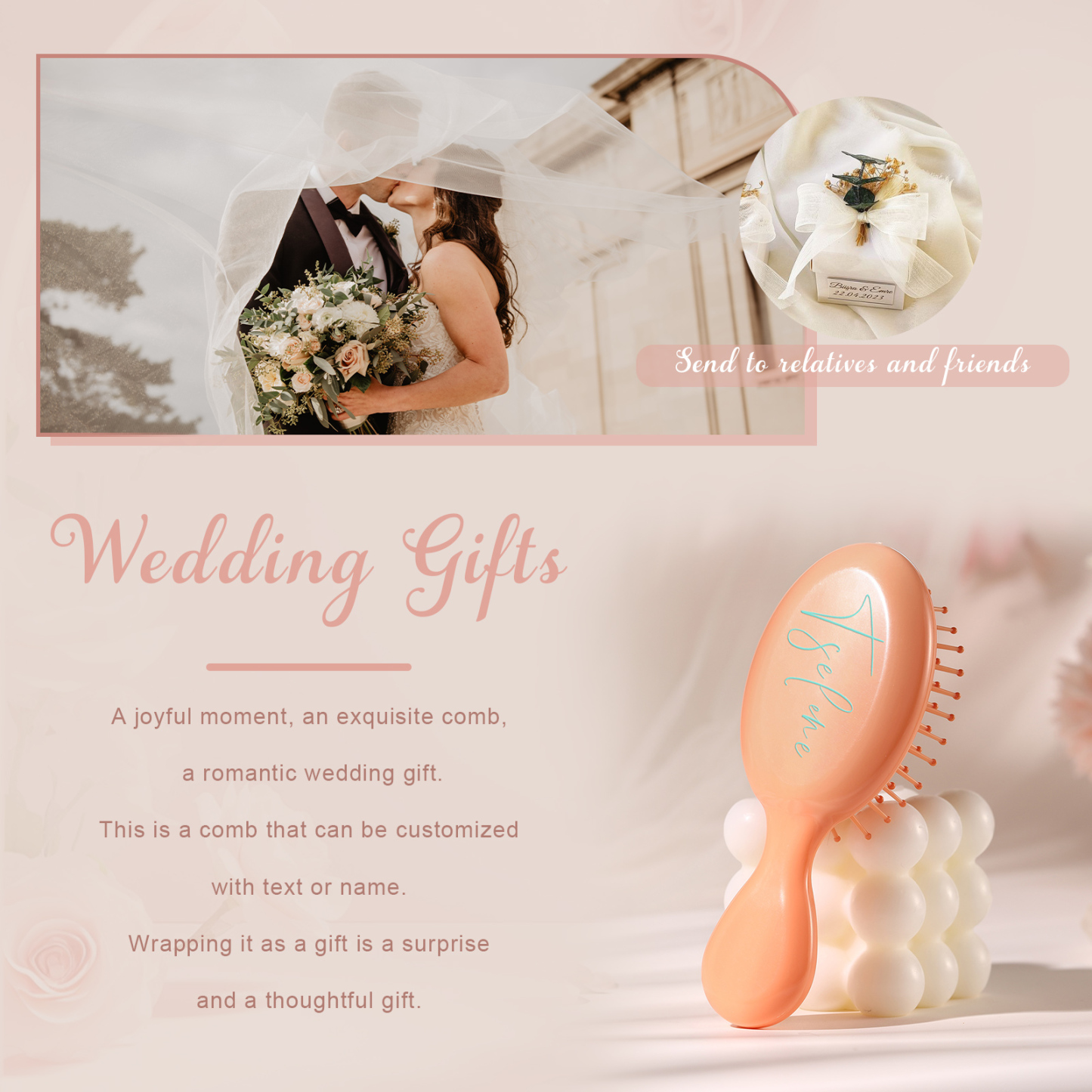 Personalisierbare Haarbürste Praktisches Geschenk für Freundin Mutter Familie