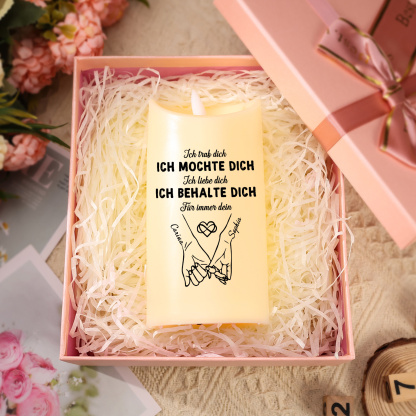 Personalisierte LED-Kerze mit Kalender & Namen