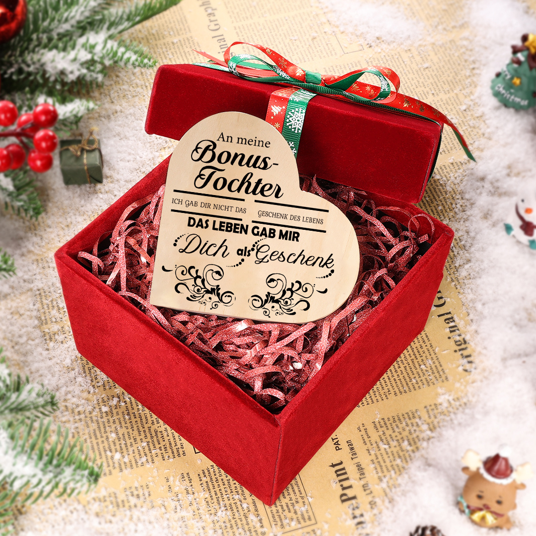 Herzförmiger Kerzenhalter aus Holz für meine Bonustochter